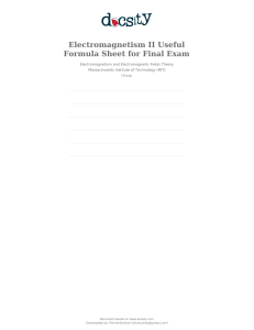 electromagnetism-ii-formula-sheet-for-final-exam docsity