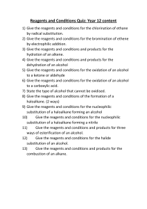 Year 12 Reagents and Conditions Quiz