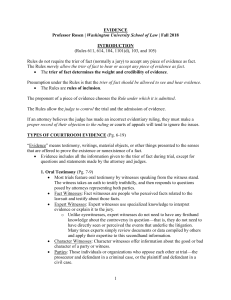 Evidence Law Course Material: Federal Rules & Trial Structure