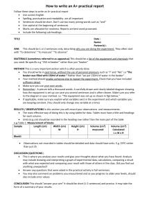 How to write an A+ Experimental report