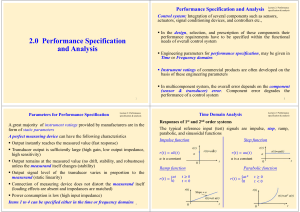 Performance Specification & Analysis Lecture Notes