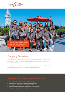 TransUSA Internship Brochure for U.S. Employers 