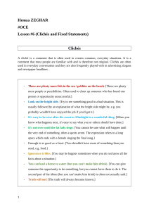 oral communication Clichés and Fixed Statements