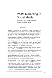 WOM Marketing in Social Media: Strategies & Objectives