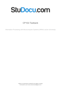 CP102 Test Bank: Information Processing with Microcomputers