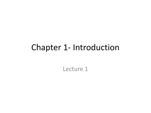 Chapter 1.1- Introduction