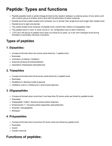 Peptide  Types and functions - Online Biology Notes