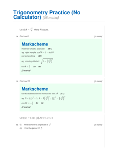 Trigonometry Practice 1 no calculator key