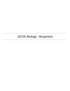 iGCSE Biology  BRIEF Notes