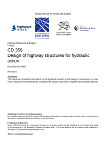 CD 356 revision 1 Design of highway structures for hydraulic action-web