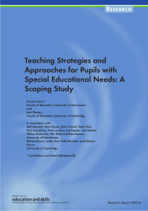 5. RR516 Teaching strategies and Approaches for pupils with Special Educational Needs A Scoping Study