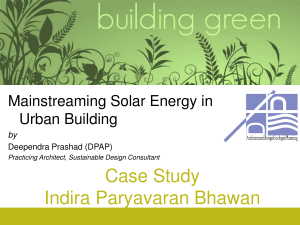 Solar Energy in Urban Buildings: Indira Paryavaran Bhawan Case Study