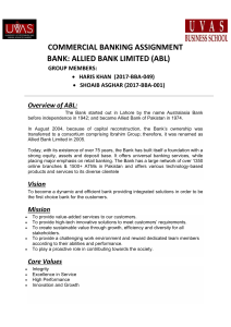 COMMERCIAL BANKING ASSIGNMENT