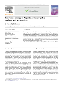 Renewable energy in Argentina Energy pol