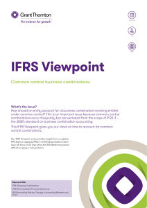 IFRS Viewpoint Common Control Business Combination