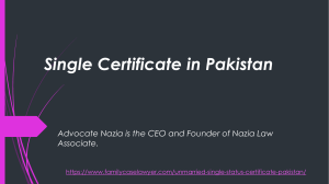 Let Know the Legal Single Certificate in Pakistan - Advocate Nazia