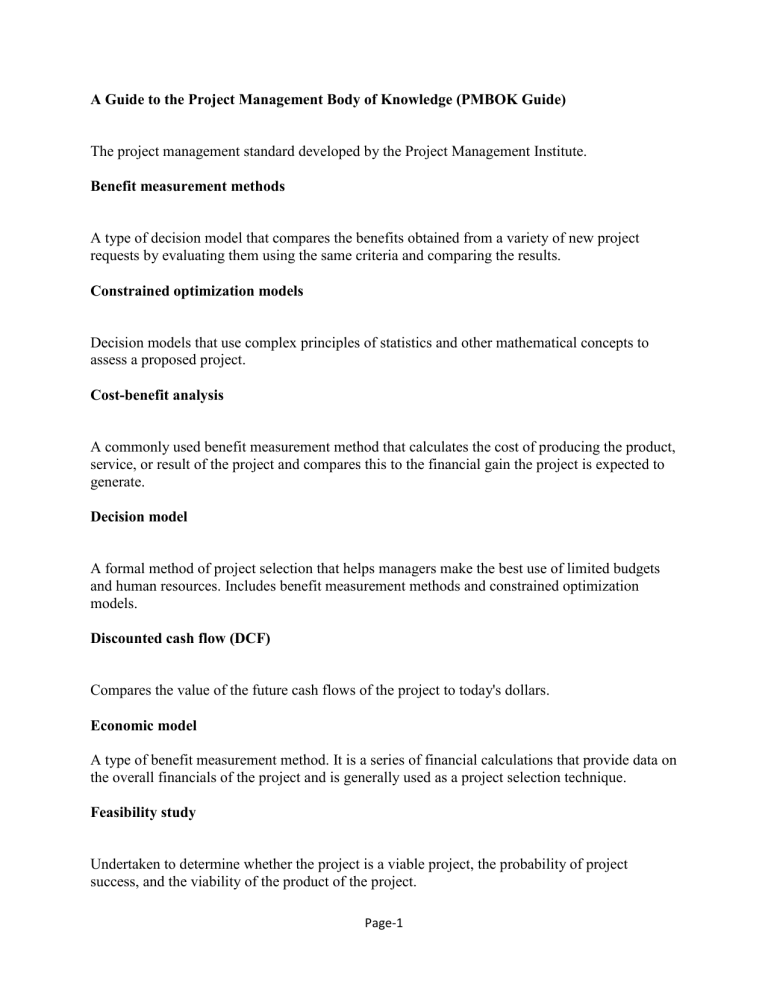 Study Guide To Project Management PK0 004 Study Guide To Project Management PK0 004