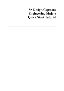 Engineering Majors - Sr. Design/Capstone Quick Start Guide