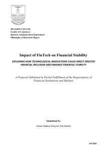 Impact of FinTech on Financial Stability