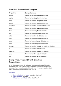 Prepositions of direction