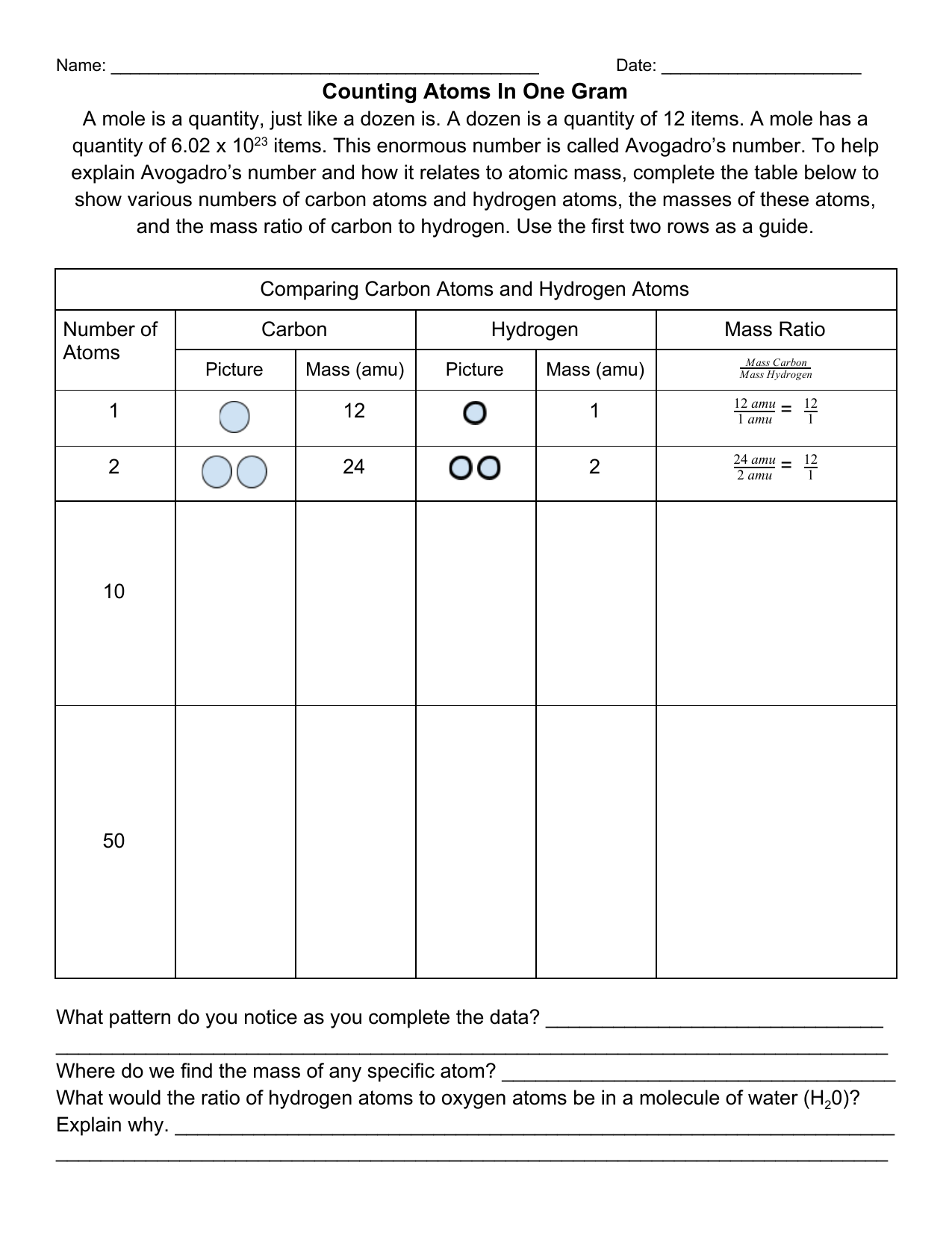 Counting Atoms Worksheet Answer Key E Street Light