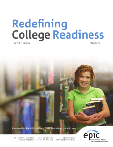 Redefining College Readiness