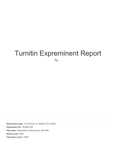 Turnitin Expreminent Report