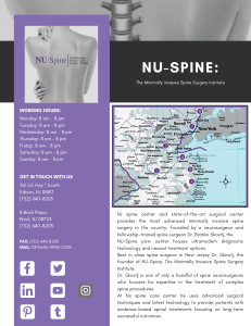NU-Spine  The Minimally Invasive Spine Surgery Institute