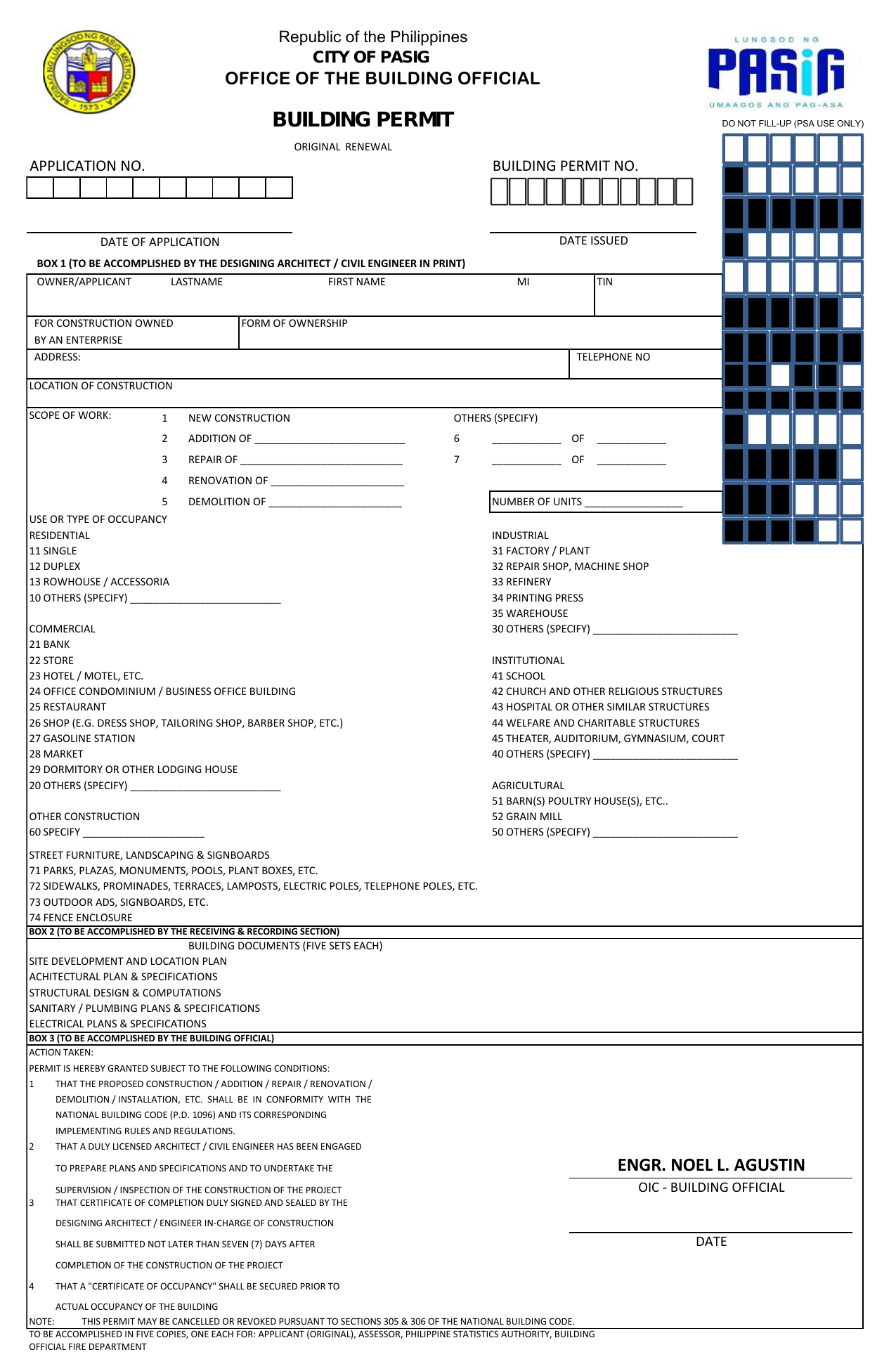 Business Permit Renewal Form Pasig City Darrin Kenney's Templates