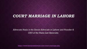 Some Brief Information of Court Marriage in Lahore - Advocate Nazia