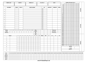 Cricket scoresheet