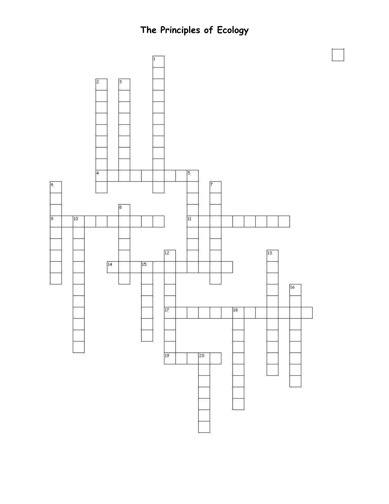 Ecology Crossword