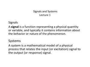 Lecture 1 Introduction to Signals
