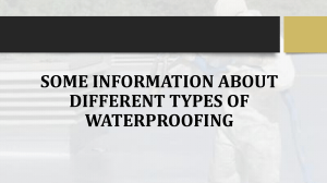 Some Information about Different Types of Waterproofing