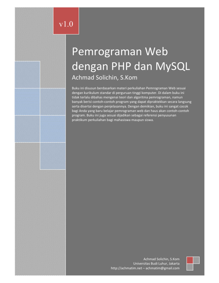 Pemrograman Web Dengan Php Mysql 1107