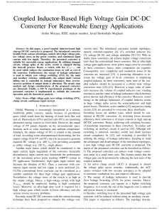 Coupled Inductor-Based High Voltage Gain DC-DC Converter For Renewable Energy Applications.