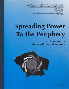 Spreading Power to the Periphery An Assessment of Democratic Local Governance