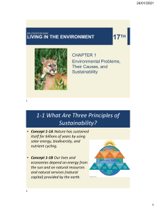 -Chapter 1. Living in the Environment. Miller & Spoolman 17th ed