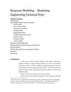 Response Modeling in Marketing Engineering