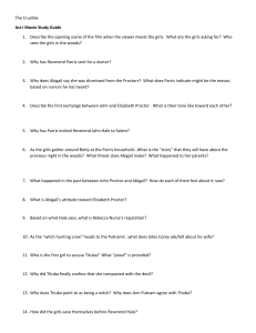 The Crucible acts 1 through 4 movie guide questions