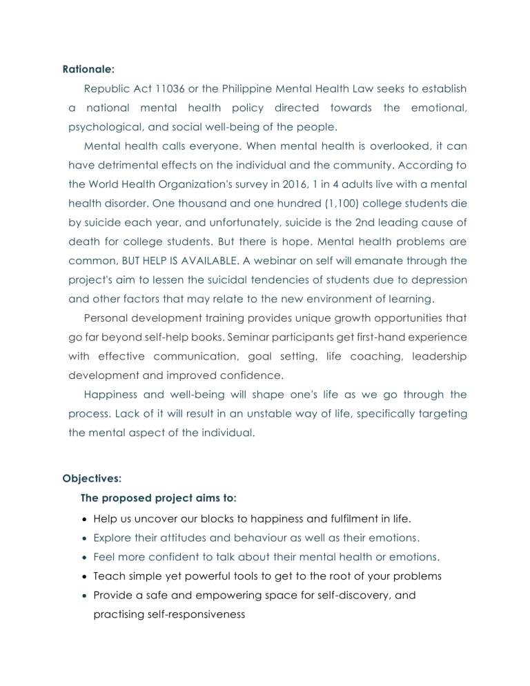 research proposal example mental health