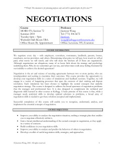 Negotiations Syllabus