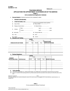 All Teaching Service Forms