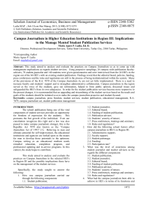 Campus Journalism in Region III: Management Implications