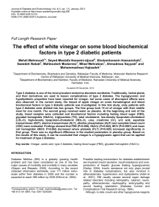 effect of vinegar on blood biochemical factors