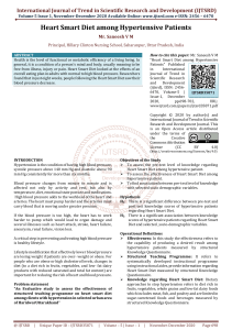 Heart Smart Diet among Hypertensive Patients