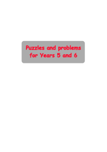 Years 5 and 6 Puzzles and Problems