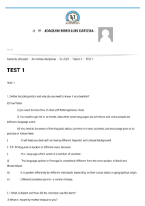 Sociolinguistics Test: Language Variation & Teacher Awareness