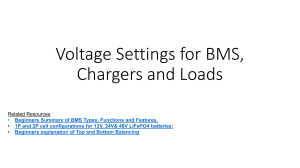 Voltage Settings for BMS Chargers and Loads