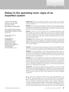 Delays in the operating room imperfect system